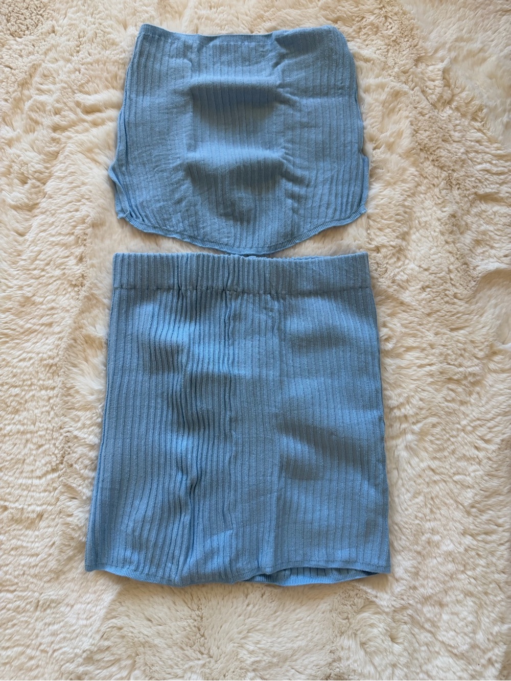 Ribbed Two Piece set in Light Blue